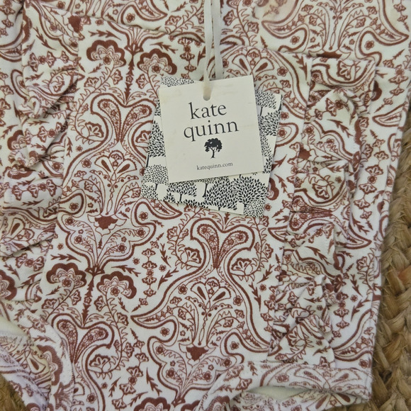 Kate Quinn Sleeveless Baby Romper – Rust Paisley Print, 18months - Picture 3 of 3